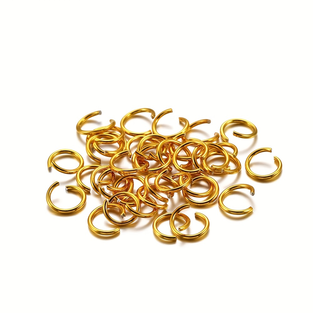 GBSTORE 200 Pcs 12mm Double Loops Round Split Jump Rings Wire Connector for Jewelry Making (Gold)