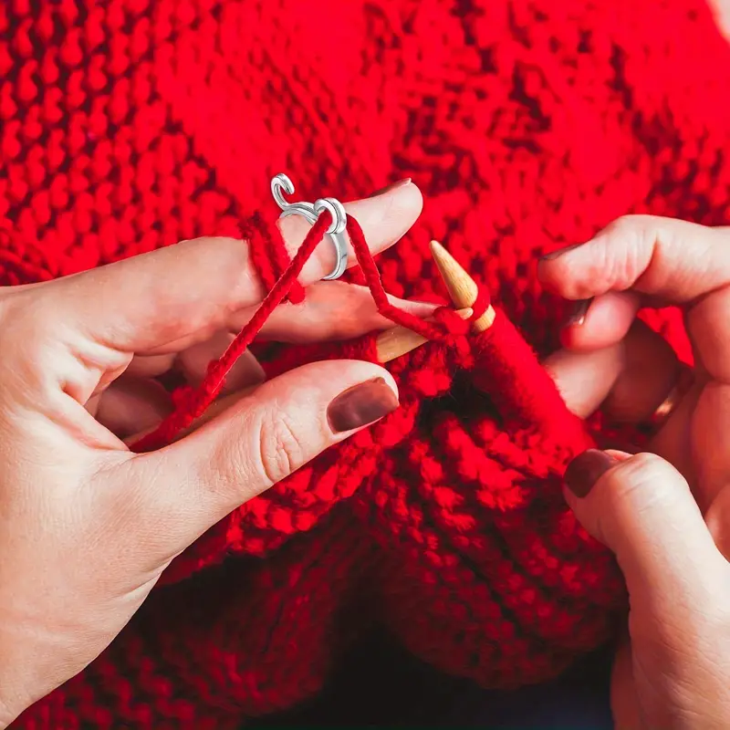 Adjustable Crochet Ring For Finger Braided Knitting Ring - Temu