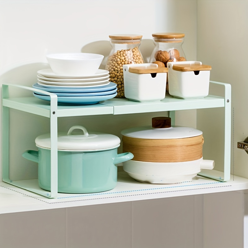 Expandable Storage Rack Kitchen Cabinet Layered Shelf Bowl Plate