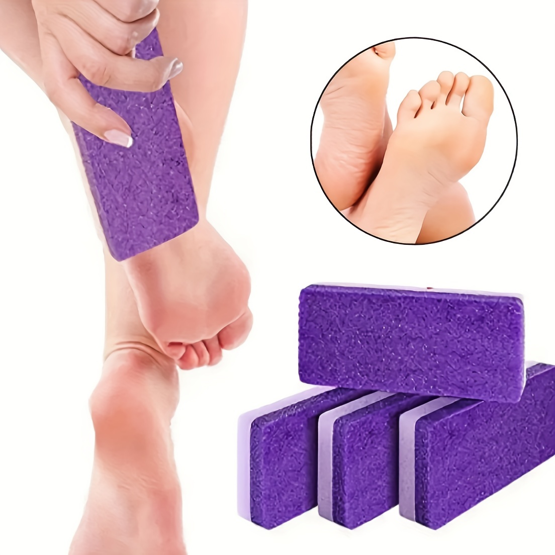 2 in 1 Pumice Stone for Feet,6 Pack Foot Scrubber & Callus Remover, Stone  Scrubber for Hard Skin,Foot Pumice,Dead Skin Remover for Feet, Heels, Hands