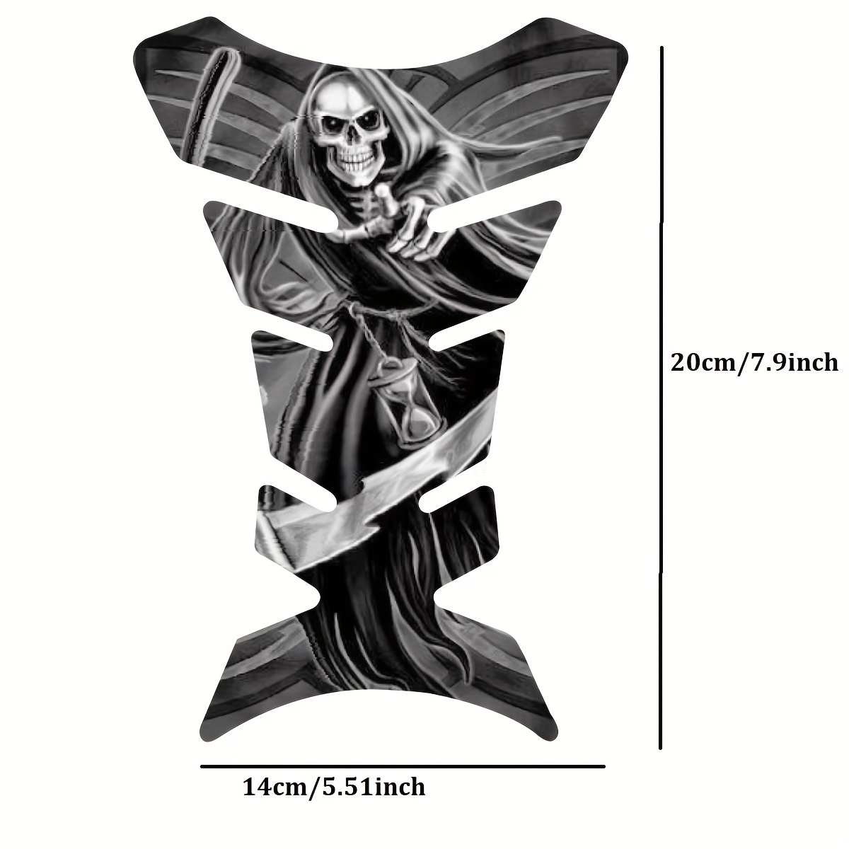 3D Motorcycle Demon Skull Tank Pad Sticker Universal Fit