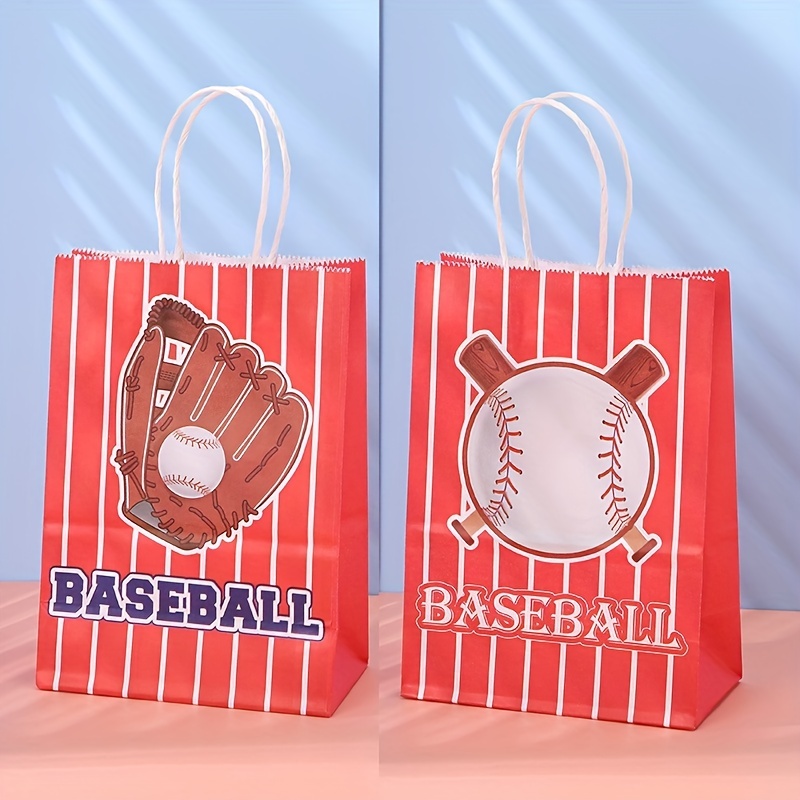 6pcs Baseball party kraft paper bag gift bag, new cartoon