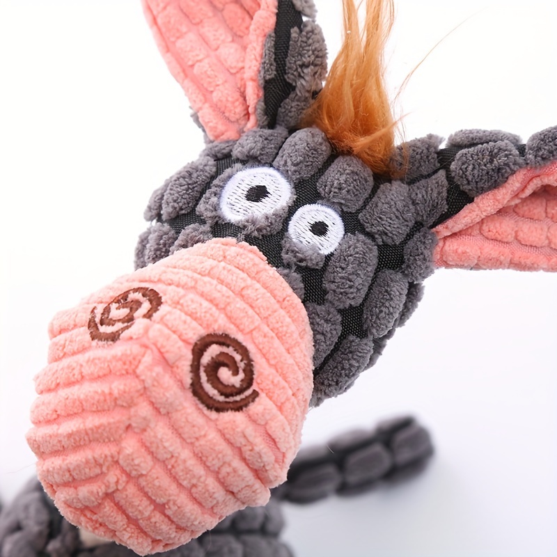 plush donkey shaped pet dog toy bite resistant and grinding teeth plush toy with bb sound 2