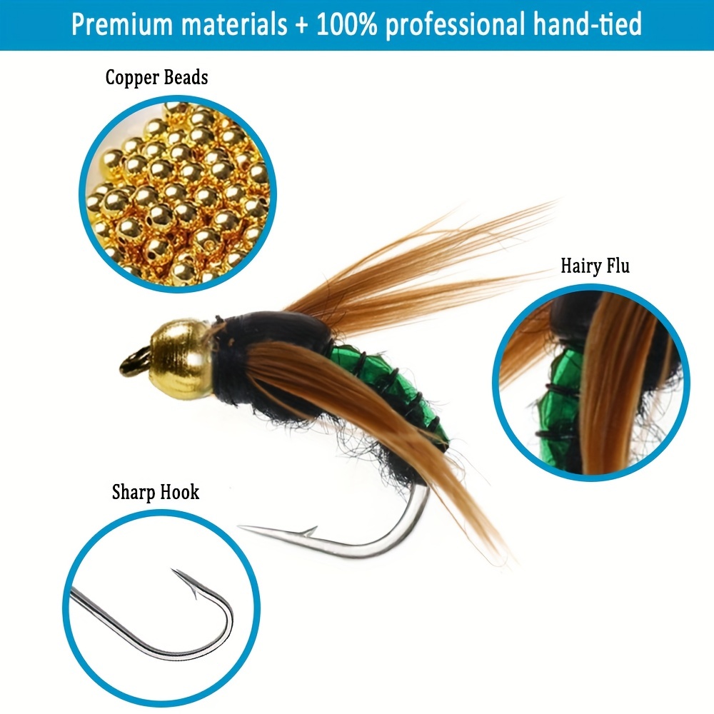 Hand Tied Fly Fishing Assortment Fly Box Dry Wet Scud - Temu Canada