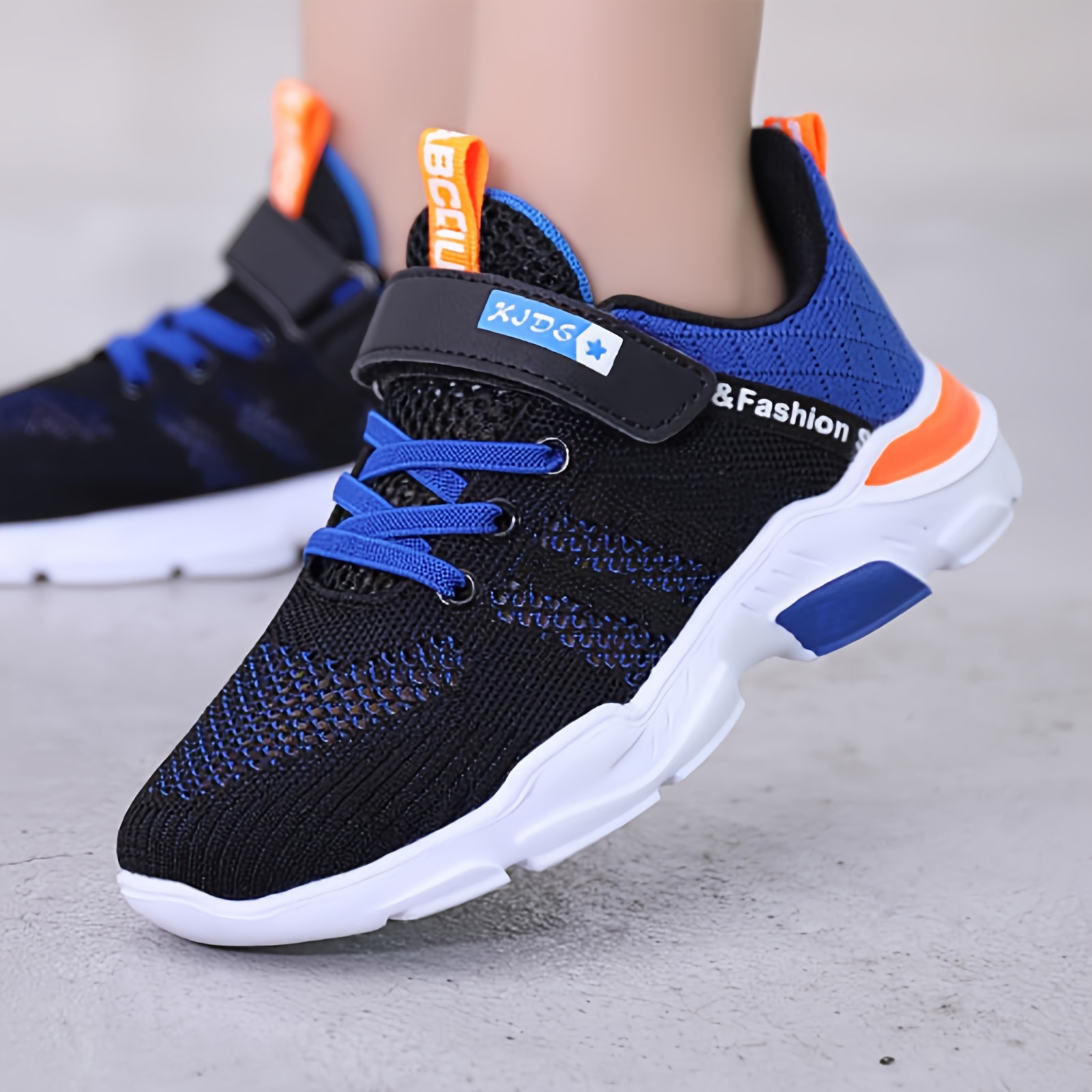 Hook And * Fastener Color Block Mesh Chunky Shoes, Trendy Comfy Breathable  Sneakers For Boys For Running