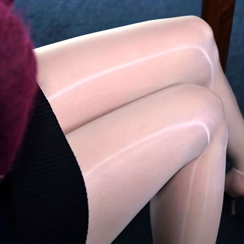 Plus Size Casual Stockings Women's Plus Oil Shiny Footless - Temu