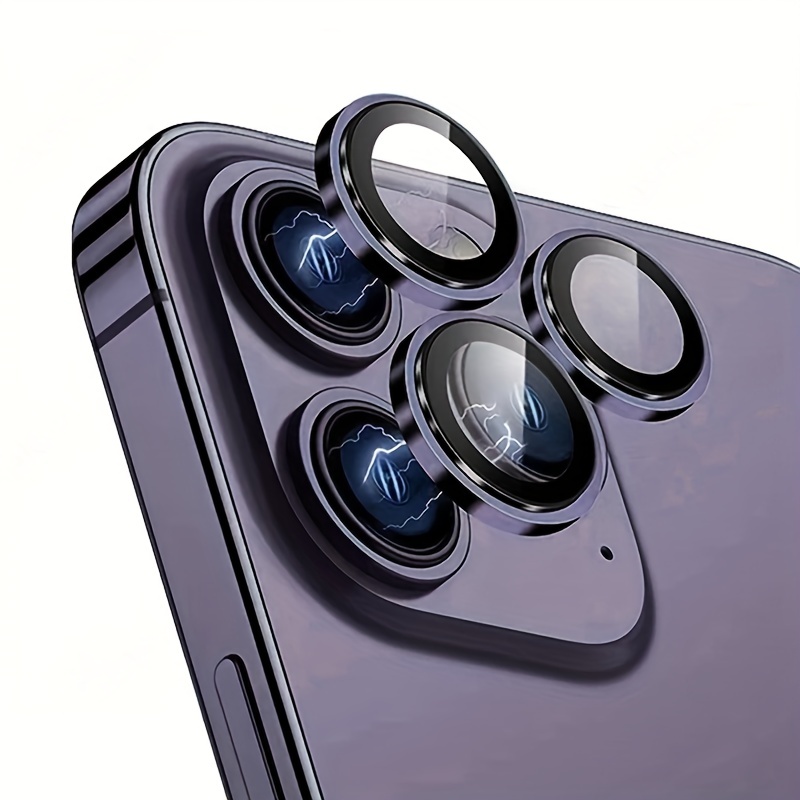 Protector de lente de cámara para iPhone 14 Pro/iPhone 14 Pro Max, cubierta  de cámara de aleación de metal con accesorios de protector de pantalla de