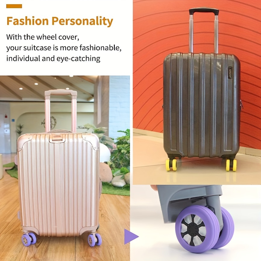 Mini Travel Suitcase Wheels Covers Simple Silicone - Temu