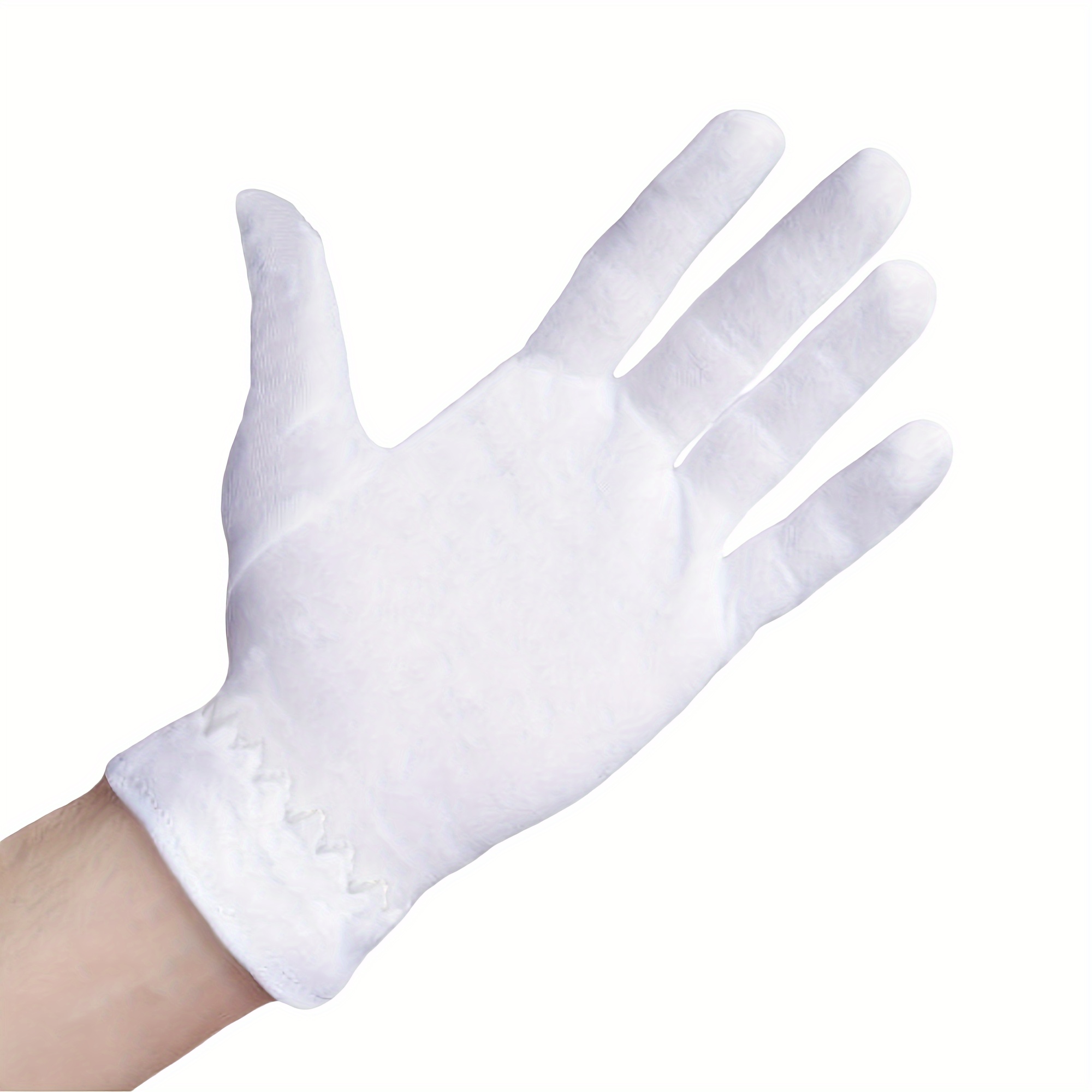 5Pairs (10pcs) gants hydratants pendant la nuit gants en coton pour mains  sèches eczéma gants en coton blanc