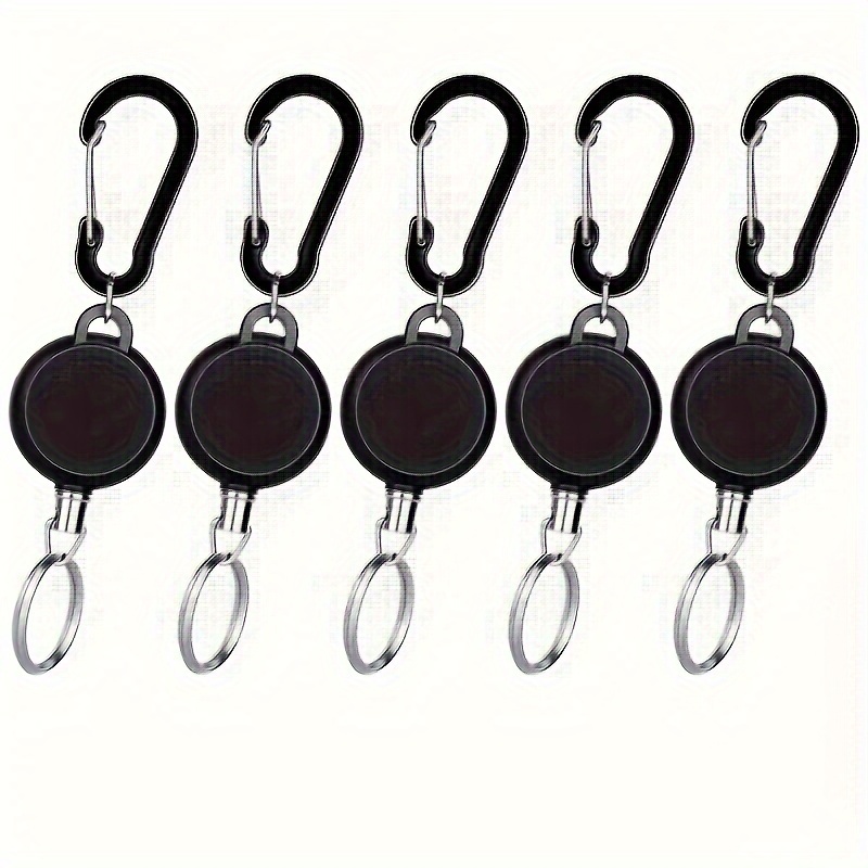 2024 50 Pcs Retractable Badge Reel Clips Holder for Hanging ID Card Key  Chain (Black)