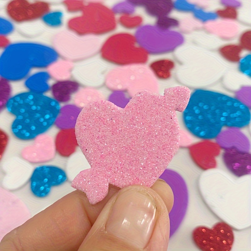 Valentines Glitter Red Heart Stickers Heart Decorative - Temu