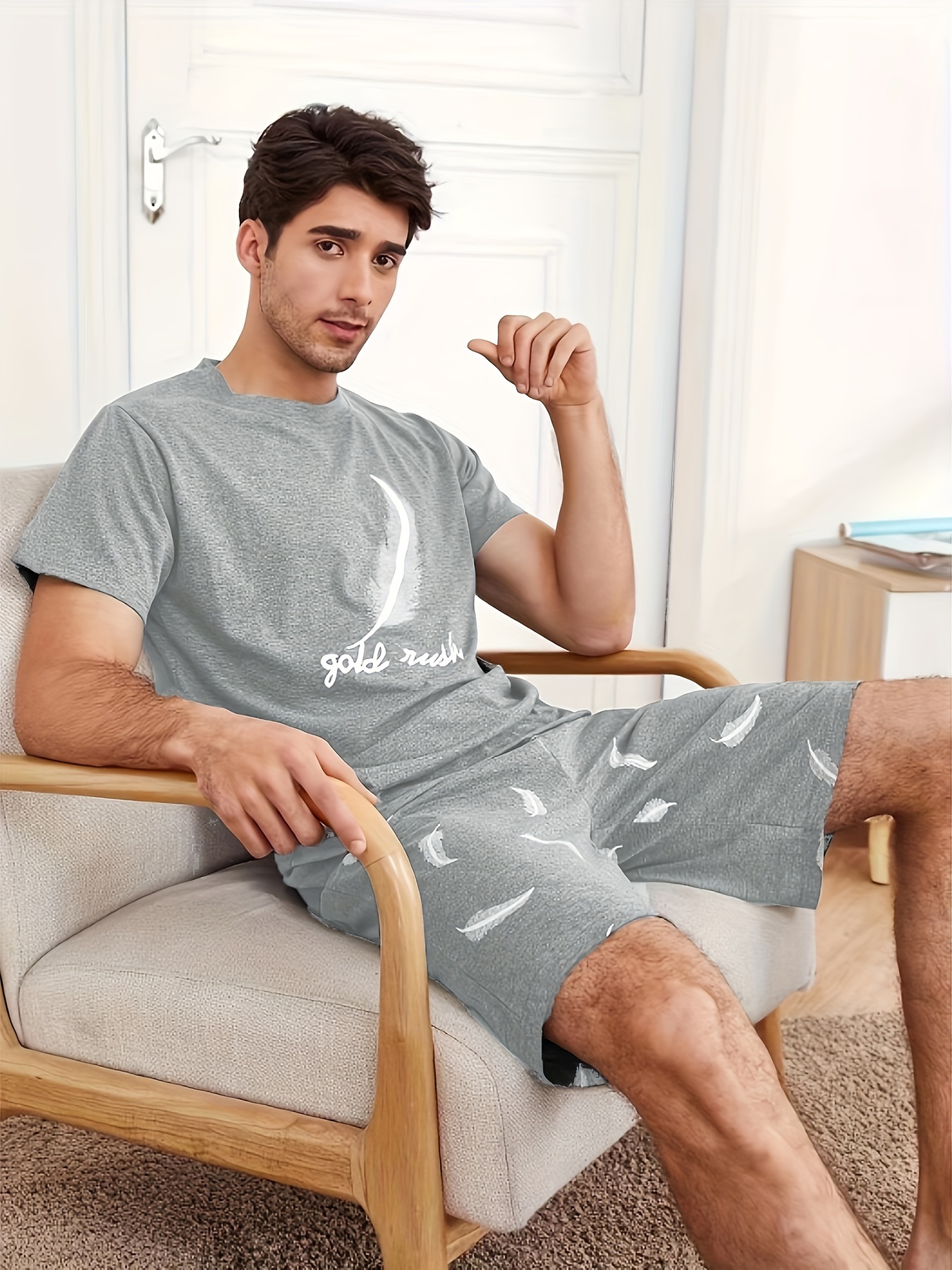 Camisetas Pantalones Cortos Cómodos Informales Moda Hombre - Temu Chile