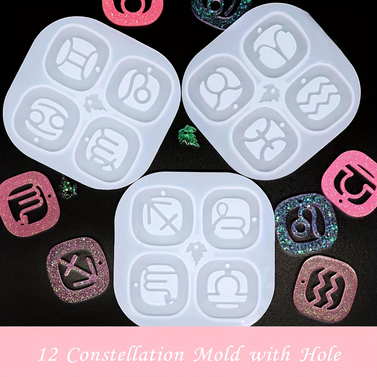 Zodiac Resin Molds, 12 Constellation Animals Keychain Silicone Mold, Unique  Epoxy Resin Casting Molds, Pendant Mold for DIY Jewelry Pendant Earrings