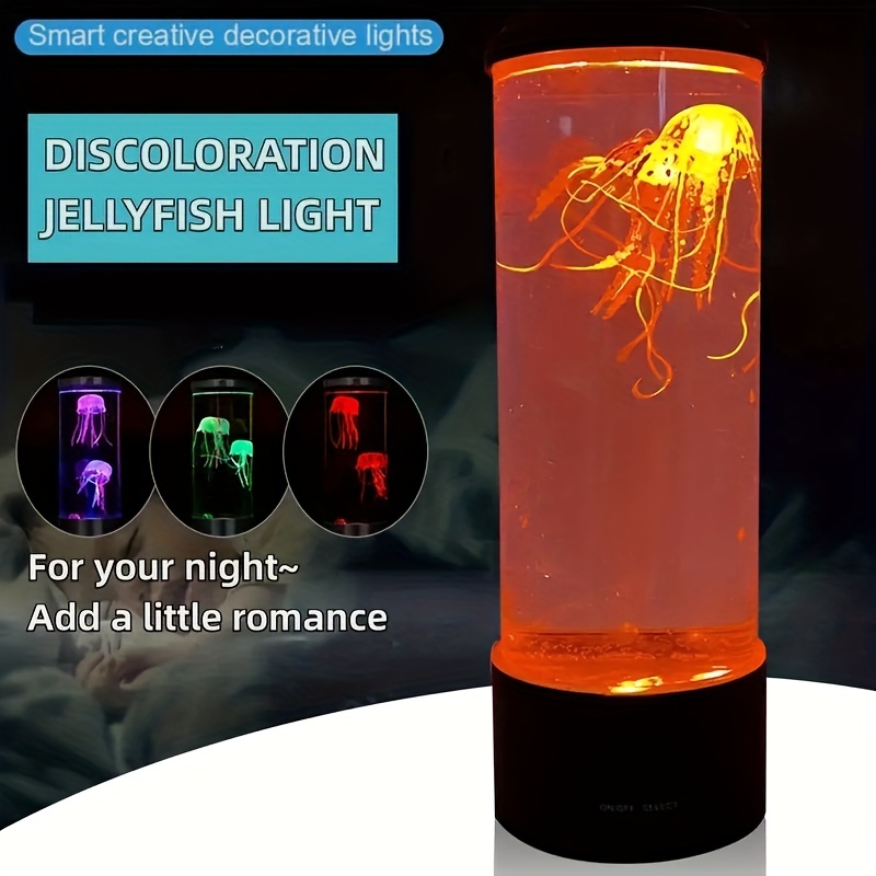 7 Led Color Jellyfish Lava Lamp Light Battery Type c Usb Temu