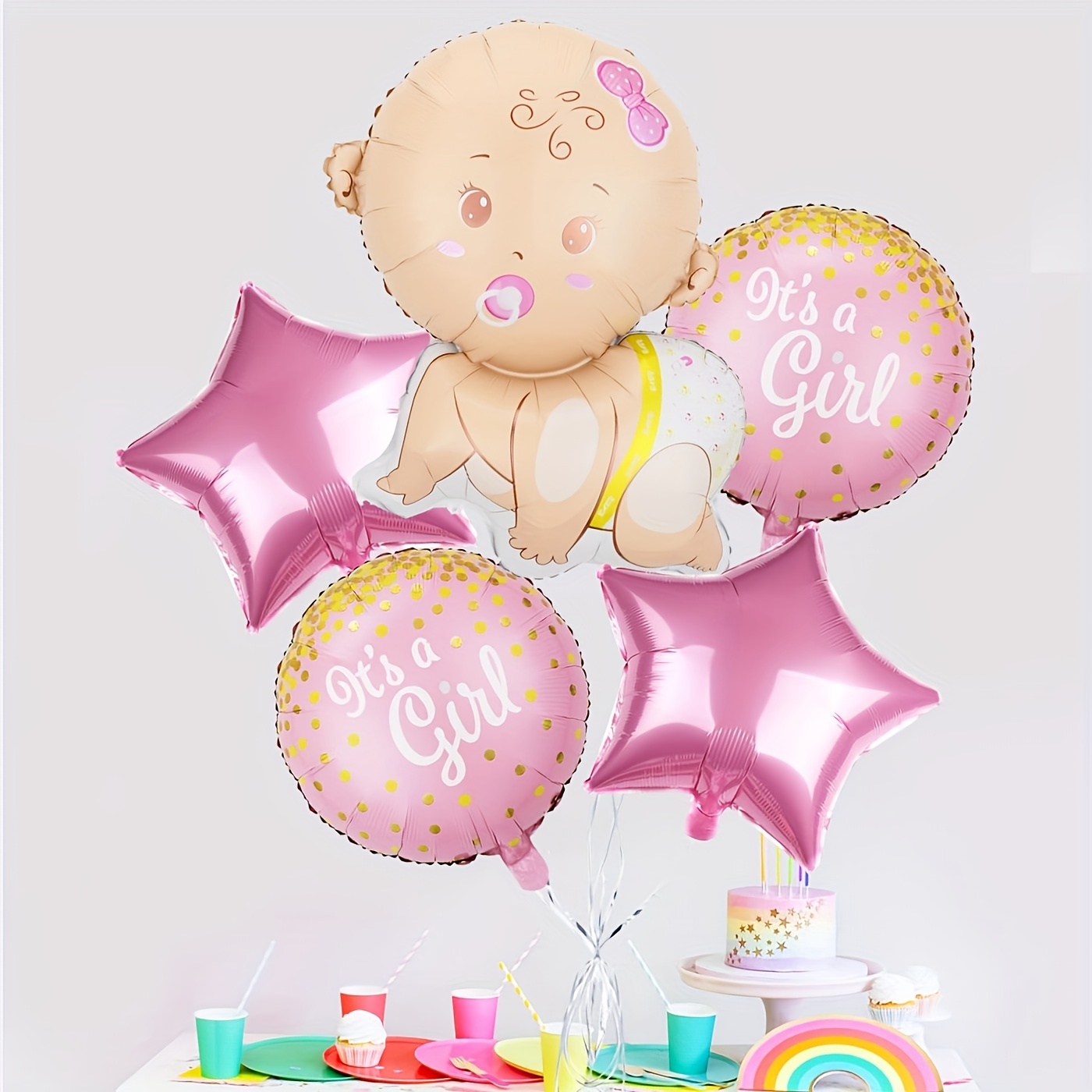 Palloncini Nascita Bambina, Rosa Palloncini Benvenuta Nascita Bimba,Decorazione  con Palloncini per Baby Shower Girl, Compleanni di Bambini, Feste di  Rivelazione di Genere : : Casa e cucina