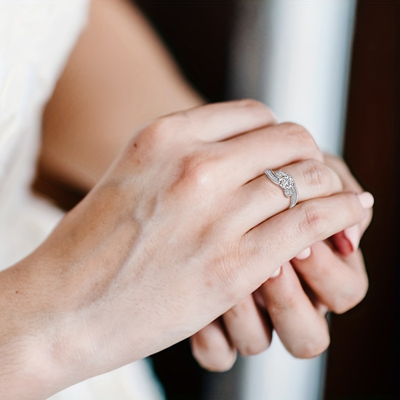Round Cut Zircon Ring, Promise Engagement Wedding Gift