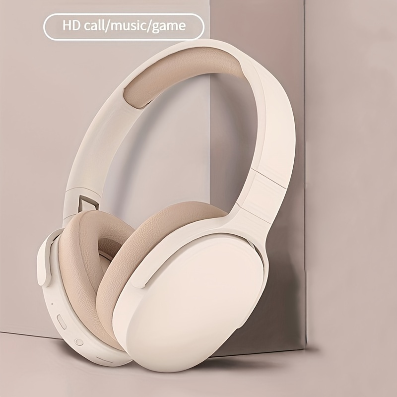 SoundPlay Foldable Wireless Headphones, Bluetooth Over-Ear Headset with  Built-in Mic, White