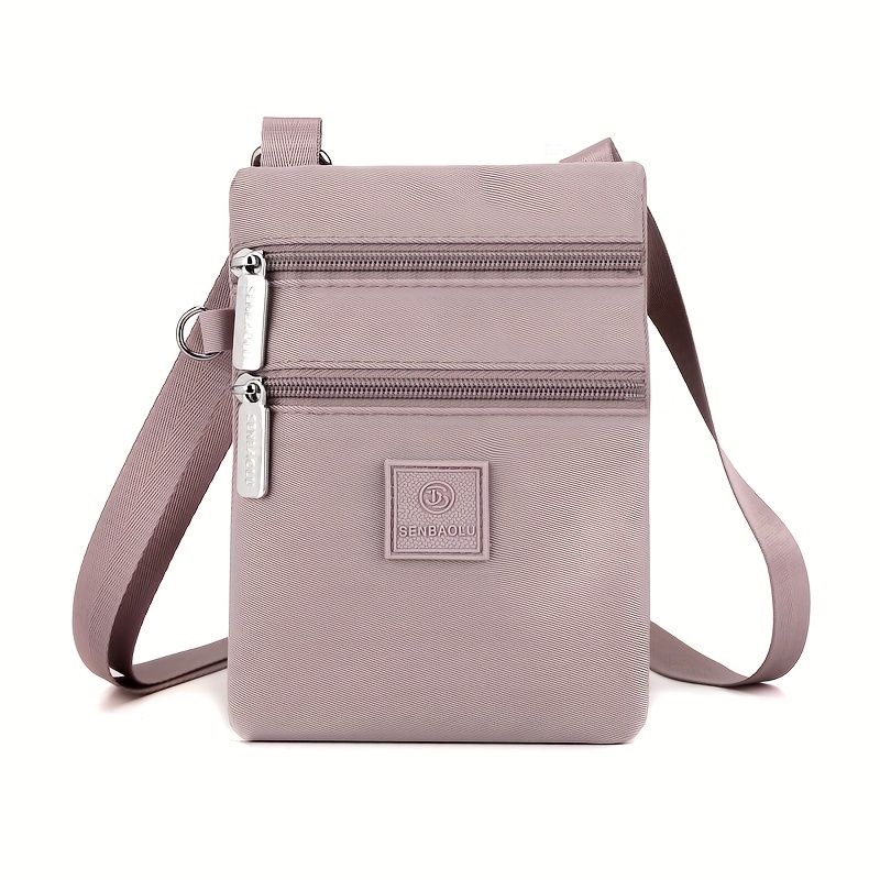 Nylon Cell Phone Crossbody in LIGHT GRAY