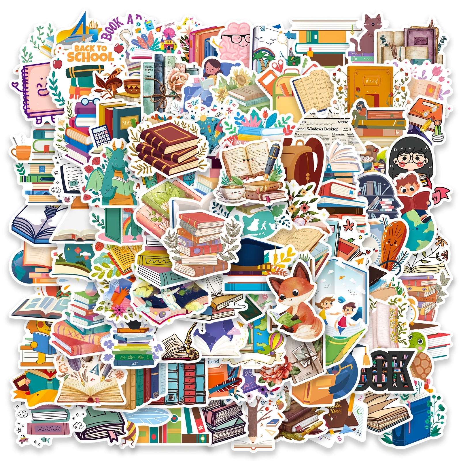 Books and stationery stickers