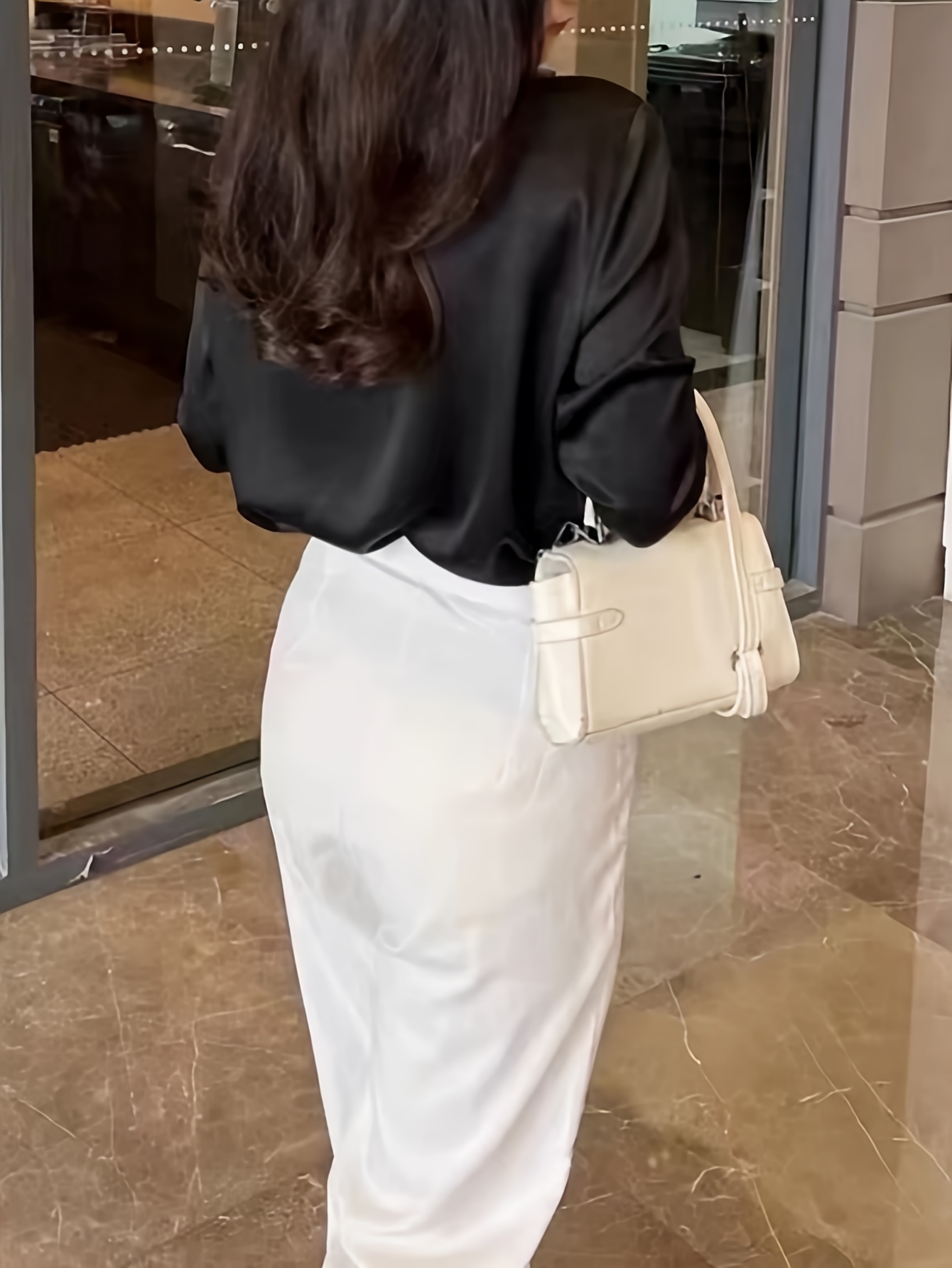 Elegant Long Sleeve Button-Up Blouse for Women - Chic Acetate Top with Lapel Collar, Solid Color, Perfect for Office or Casual Wear, All-Season Comfort, Stylish Blouse | Classic Long Sleeve | Smooth Texture