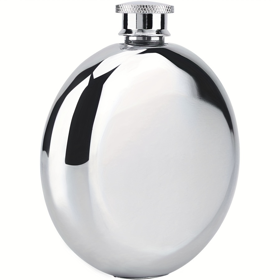 Stainless Steel Flask Round Portable Flask Fashionable Wine - Temu