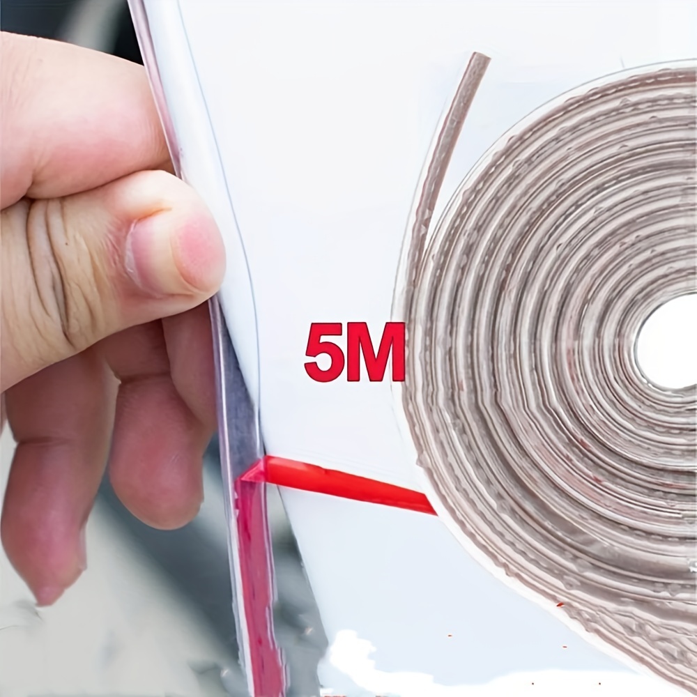 

5m Transparent Pvc Car Door Edge Protector - Scratch & Collision Resistant, Easy Install Seal Strip For Enhanced Noise Reduction