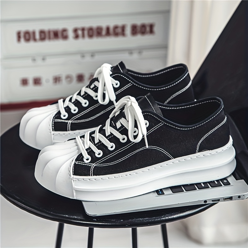 Mens Shell Toe Skate Shoes With Good Grip Lace Up Sneakers Mens Footwear -  Men's Shoes - Temu United Arab Emirates