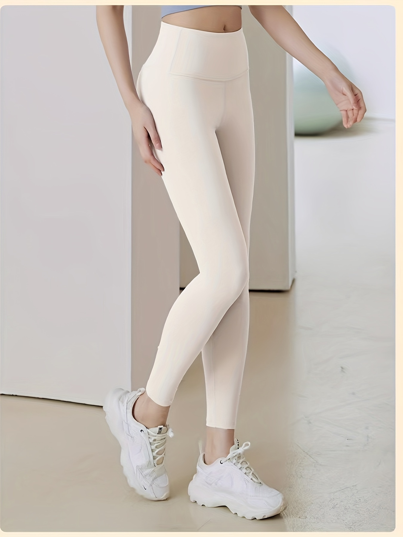 White/Ivory Leggings & Tights Workout Clothes