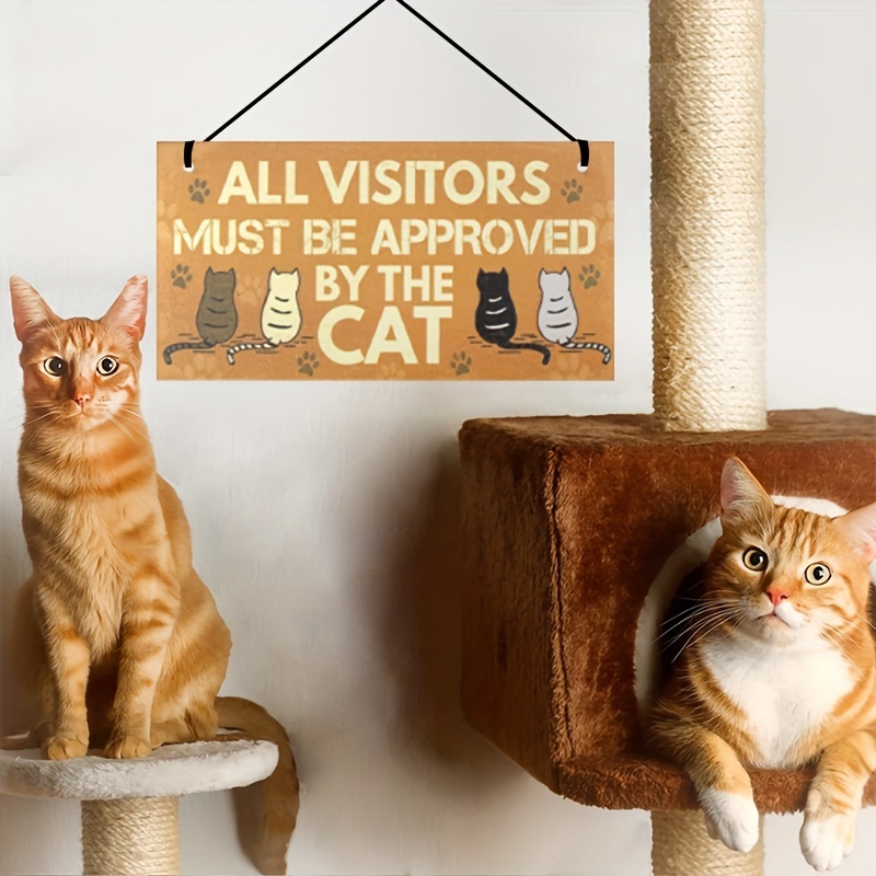 1pc, targa da appendere in legno per gatti (20,32 cm * 10,16 cm), targa per  gattino, porta d'ingresso, decorazione per la casa, amanti dei gatti