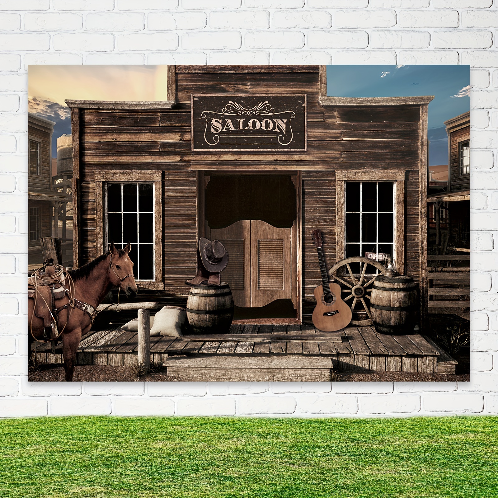 Western Cowboy Backdrop 7wx5h Feet Vintage West Saloon - Temu