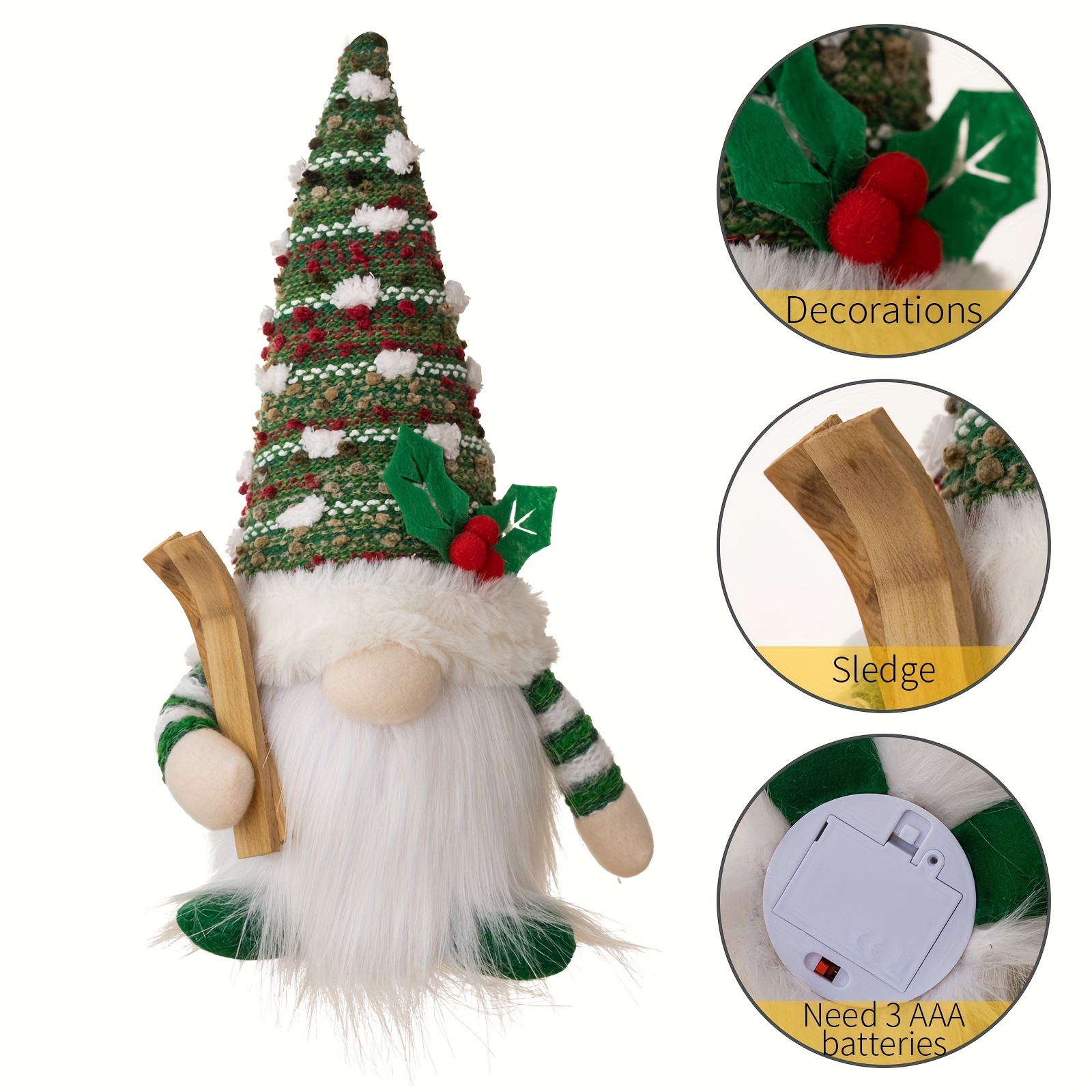 Christmas Gnome Led Light Handmade Swedish Tomte Gnomes - Temu