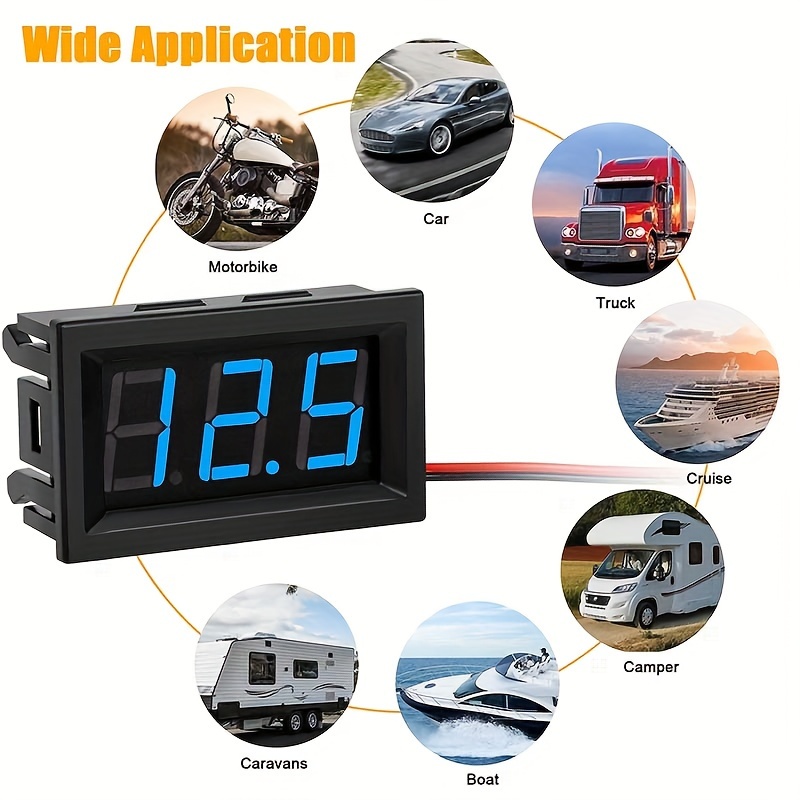 4 In 1 Motorcycle ATV Voltmeter+Electronic Clock+Thermometer+