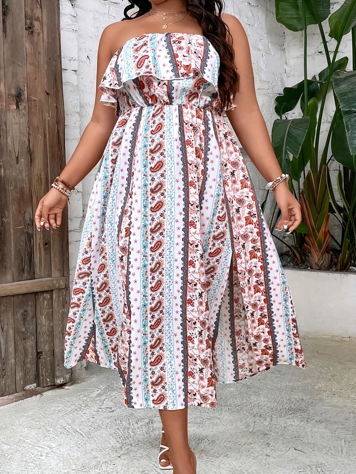 Plus size white tube on sale dress