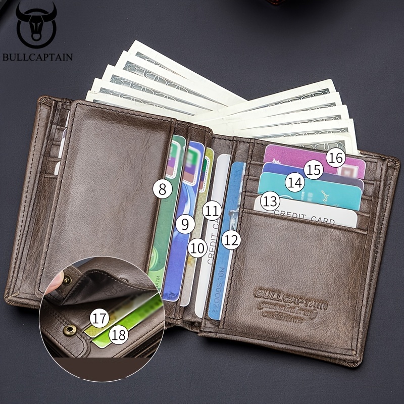 Leather Large Capacity Mens Wallet Drivers License Retro Leather Wallet  Multi Card Position Thickened Credit Card Wallet Fashion Wallet Large  Capacity Card Bag Ideal Gift For Men