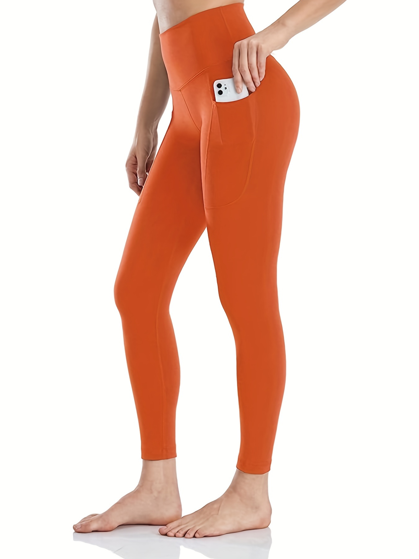 Solid Color Sports Leggings Women High Waisted Tummy Control - Temu