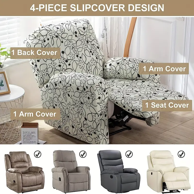 Recliner Slipcovers With Side Pocket