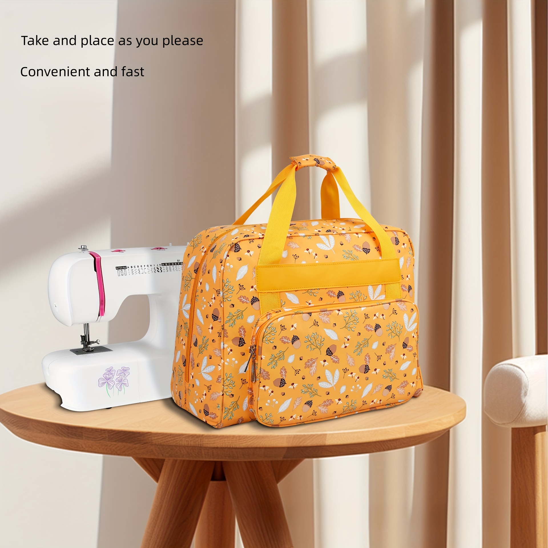 1pc Portable Sewing Machine Storage Bag, Travel Luggage Insert Bag,  Handheld Storage Handbag With Handle, Zipper Sewing Machine Organizer,  Sewing Tool