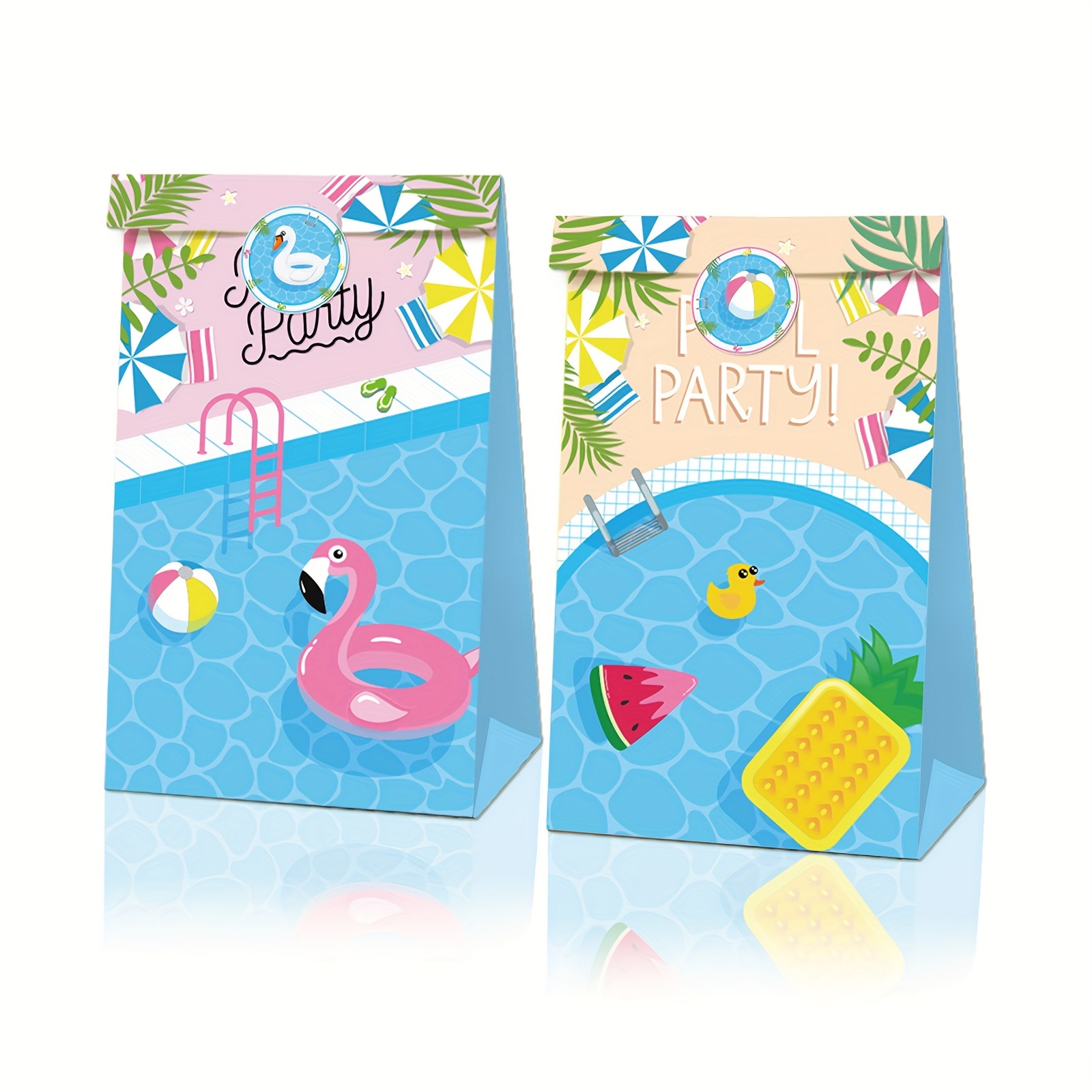 Summer Pool Paper Bags Stickers Swimming Pool Theme Party - Temu