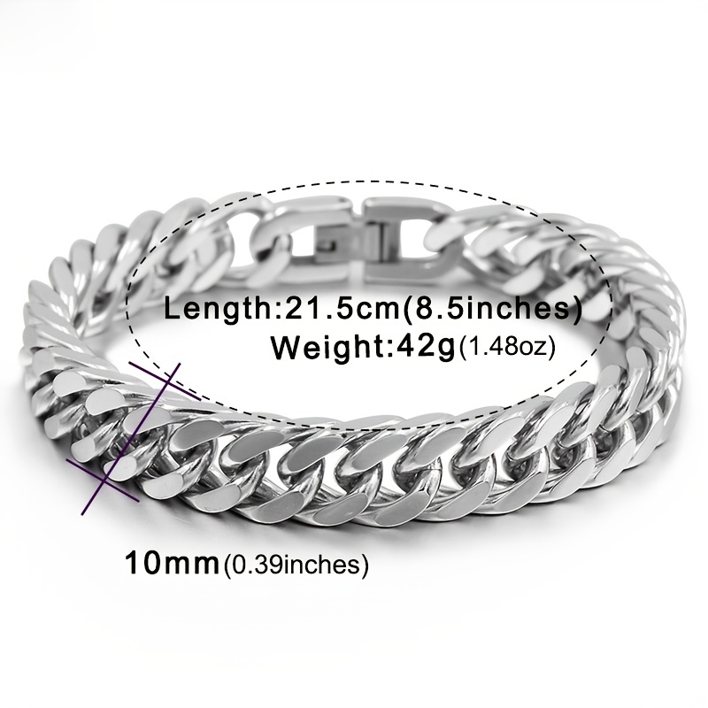 Men's Classic Stainless Steel Double Weave Hip Hop Chain Bracelet