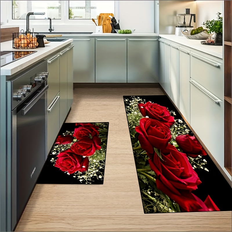 Bungalow Rose Kitchen Mat,2PCS Easy Clean Kitchen Rug Set Anti Fatigue  Memory Foam Kitchen Rugs And Mats Water Proof Surface Carpet No Slip Throw  Rug For Floor Laundry Office Sink