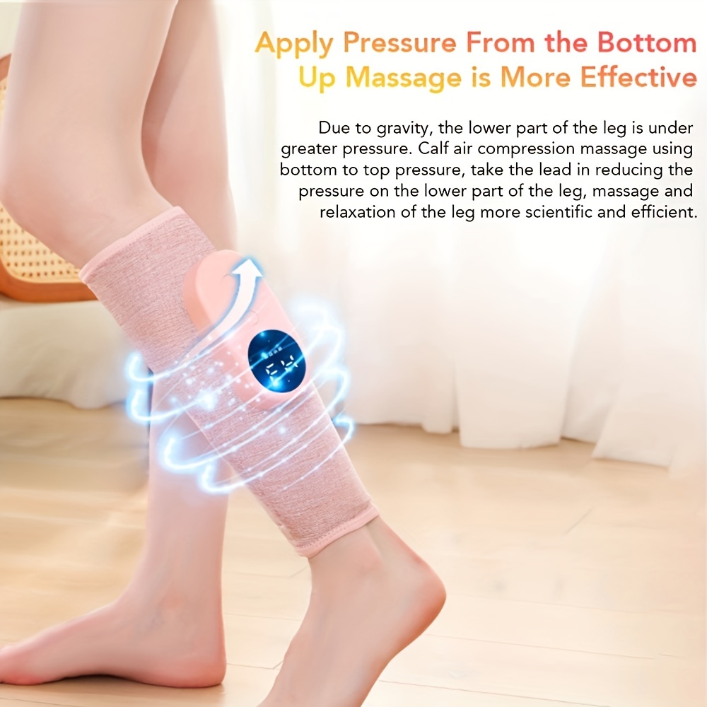 Masajeador de piernas para circulación y alivio del dolor, masajeador de  compresión de aire con calor para pies, pantorrillas, muslos y rodillas