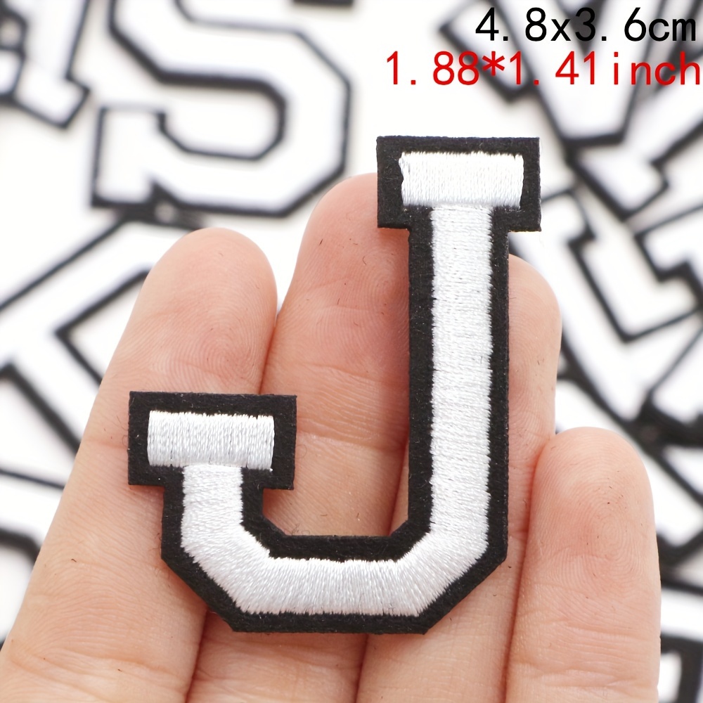 Stylish Black And White Letter Embroidery Patches For - Temu