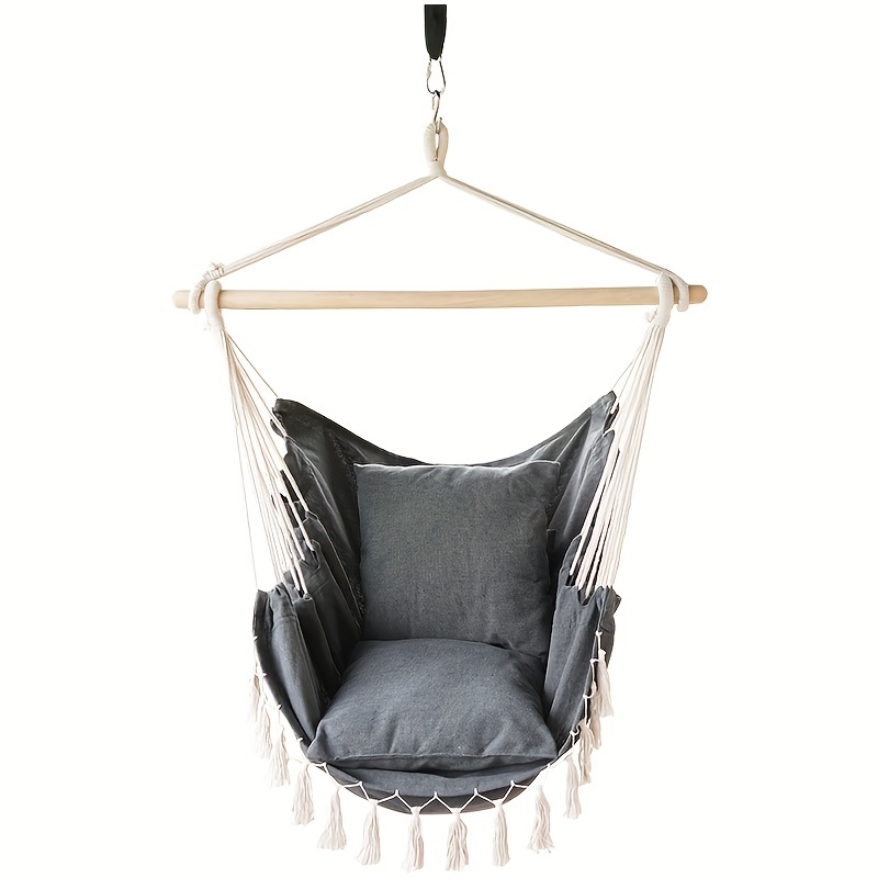 Giantex fauteuil suspendu chaise hamac relaxation 2 coussins charge max.  160kg balançoire pour intérieur et extérieur chambres patio pont de bateau  jardin (vert) - Conforama