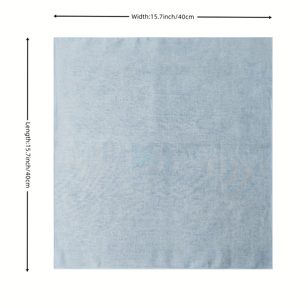 15 7 Inches Cotton Sheeting Handkerchiefs - 12 Pcs Plain White Napkin Pocket