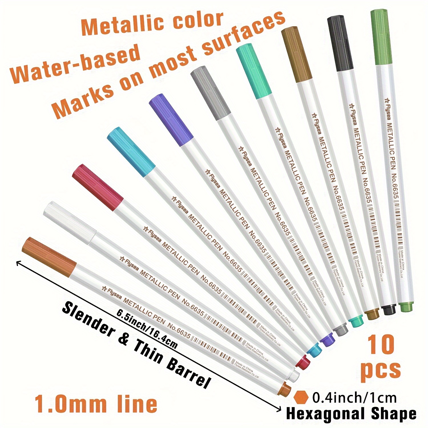 10 Colors Fine Point Metallic Markers For Black Paper,rock Painting,diy  Photo Album,scrapbook Crafts,metal,glass - Temu