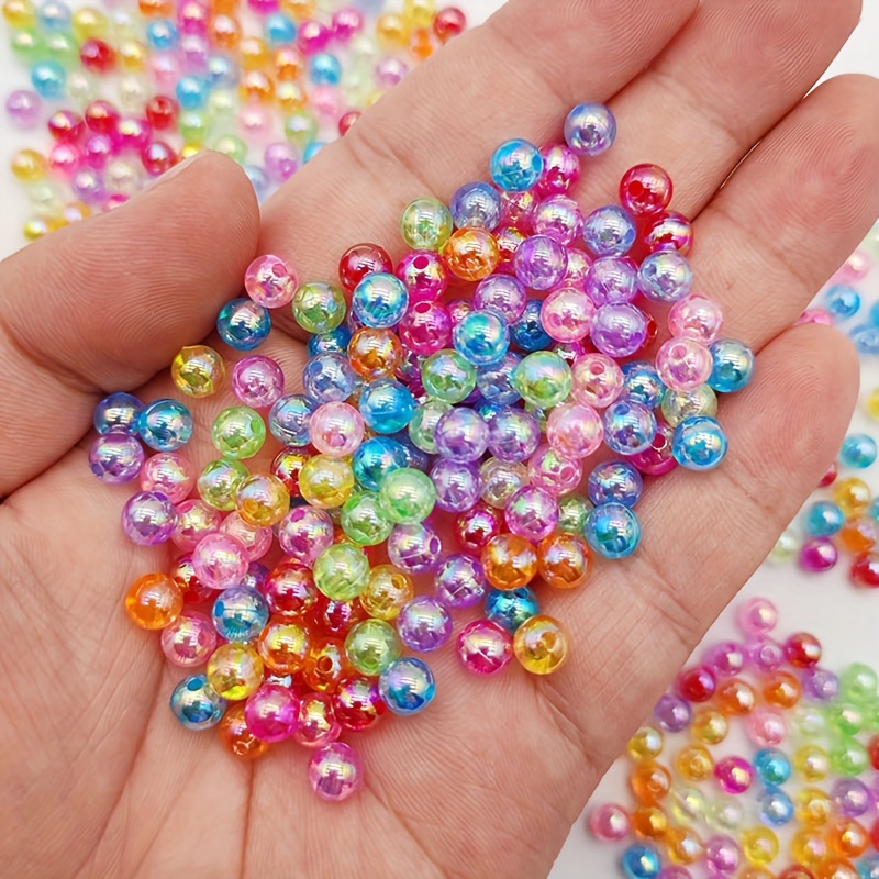 Mix Size Abs Colorful Round Imitation Pearls Beads With Hole - Temu