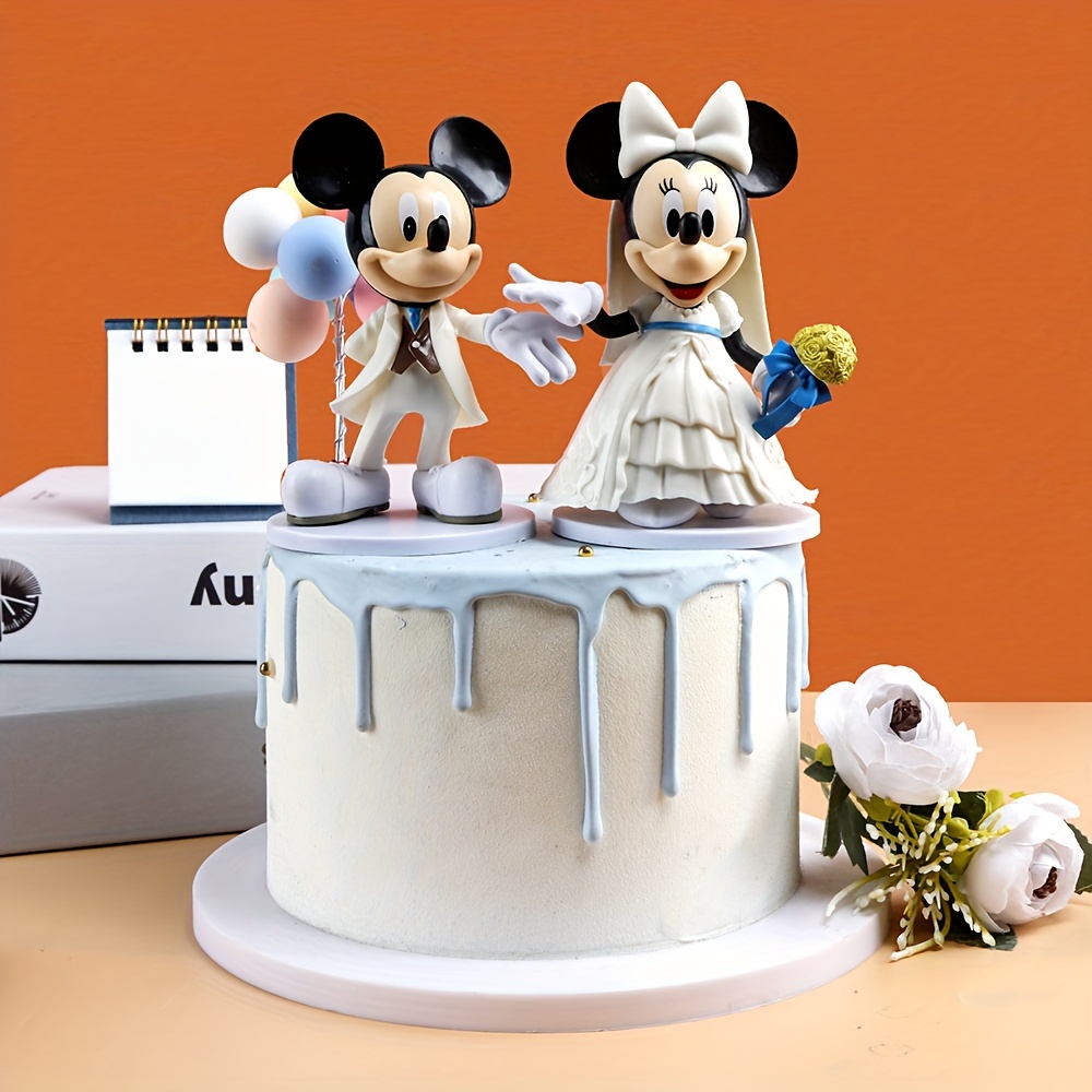 

Ensemble, Robe de mariée autorisée Mickey Minnie Mi Figurines Mickey Mouse Ornaments de bureau créatifs Cadeau de proposition de la Saint-Valentin Cadeau de fête Cadeaux d'anniversaire