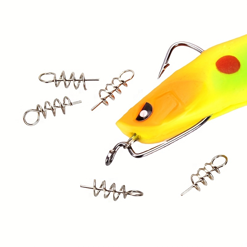 Bait Spring 200Pcs Soft Lure Bait Spring Twist Lock Outdoor Fishing Crank  Hook Centering Pin