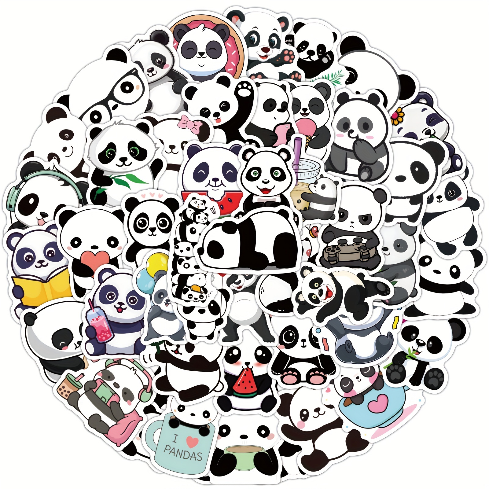 PVC DIY Wasserdicht Panda Aufkleber Tier-Dekal Graffiti-Aufkleber  Schreibwaren