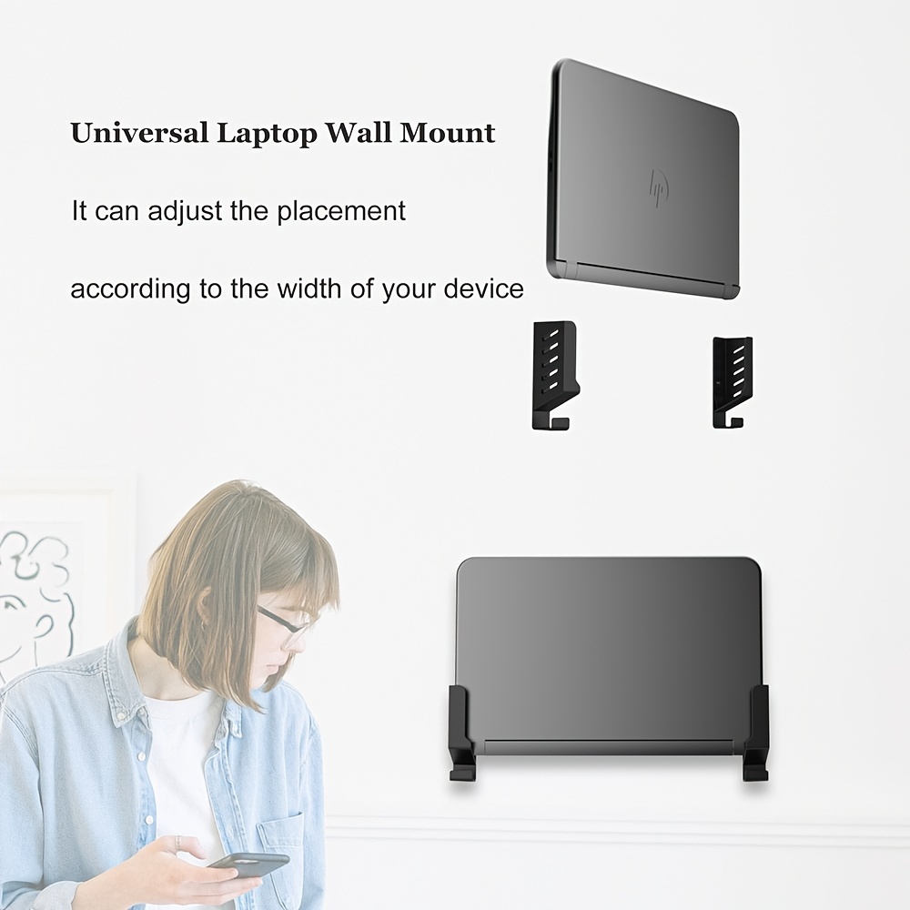 Soporte de montaje en pared universal para portátil compatible con router  WiFi, organizador de almacenamiento de pared compatible con portátil/router